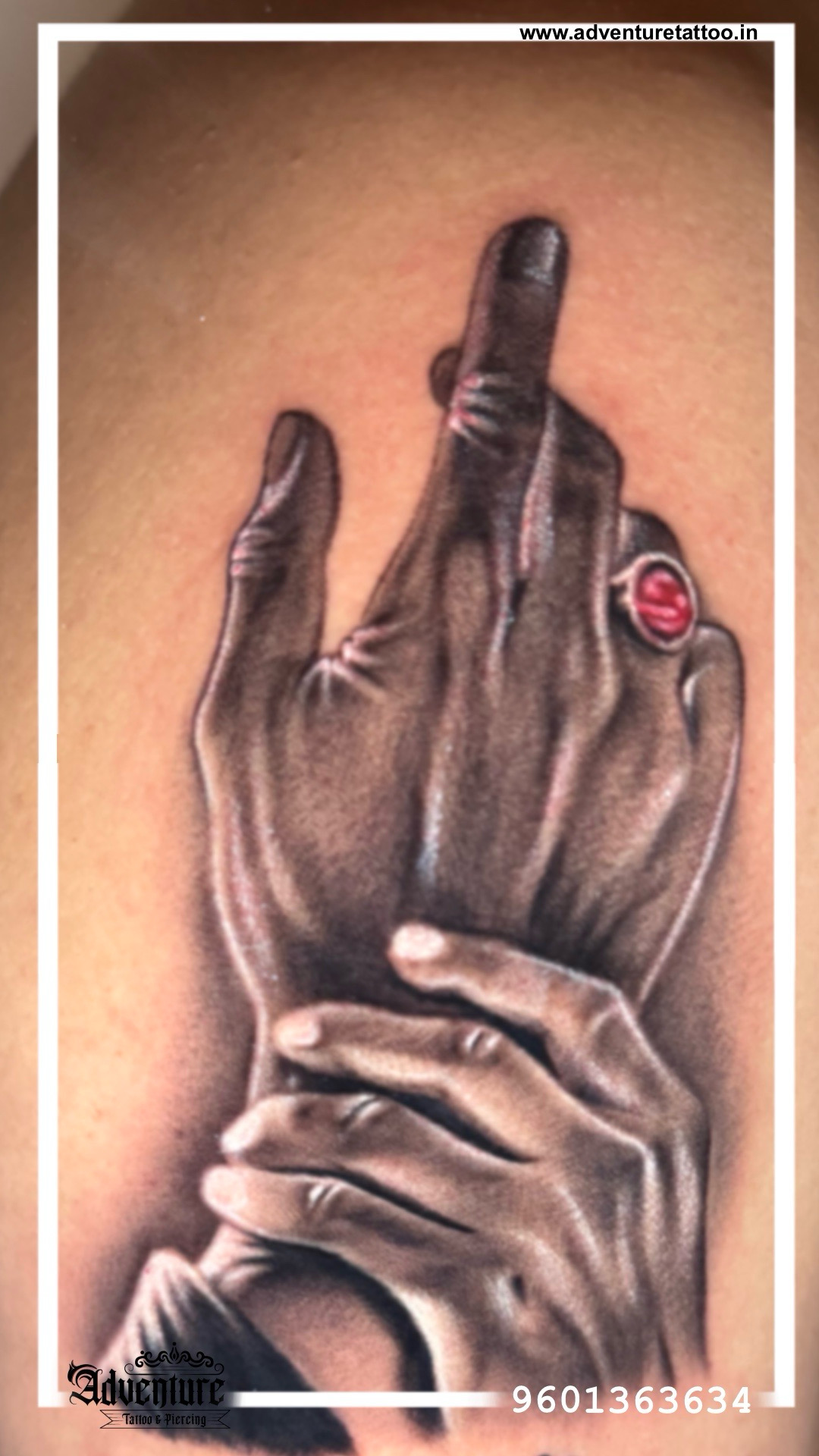 victory-hand-tattoo-realistic-black-grey-adventure-tattoo-ahmedabad